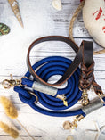 Bild in Galerie-Betrachter laden, Premium dog leash in rope style and navy blue. Luxury dog accessories.
